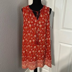 Target Xhilaration Orange Floral Patterned Shift Dress - Size 2X
